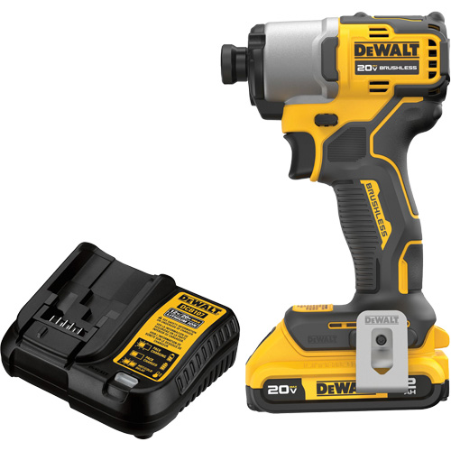 Ensemble de tournevis &agrave; chocs sans fil et sans balai, 1/4", 1700 lb-po Couple max., 20 V, Lithium-ion Mukwa Safety Services