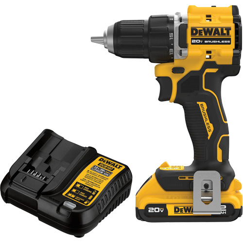 ATOMIC COMPACT SERIES Brushless Cordless Drill/Driver Kit, Lithium-Ion, 20 V, 1/2" Chuck Mukwa Safety Services