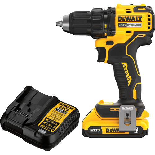Brushless Cordless Drill/Driver Kit, Lithium-Ion, 20 V, 1/2" Chuck Mukwa Safety Services