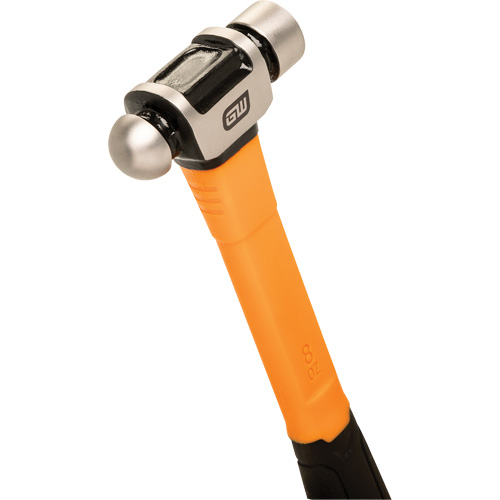 Ball Pein Hammer, 8 oz. Head Weight, Plain/Polished Face, Fibreglass Handle Mukwa Safety Services