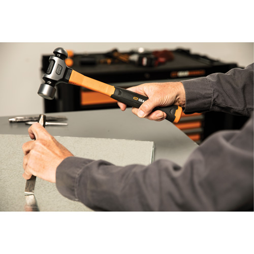 Ball Pein Hammer, 16 oz. Head Weight, Plain/Polished Face, Fibreglass Handle Mukwa Safety Services