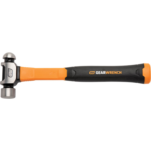 Ball Pein Hammer, 16 oz. Head Weight, Plain/Polished Face, Fibreglass Handle Mukwa Safety Services