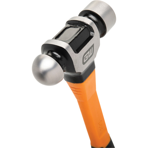 Ball Pein Hammer, 32 oz. Head Weight, Plain/Polished Face, Fibreglass Handle Mukwa Safety Services