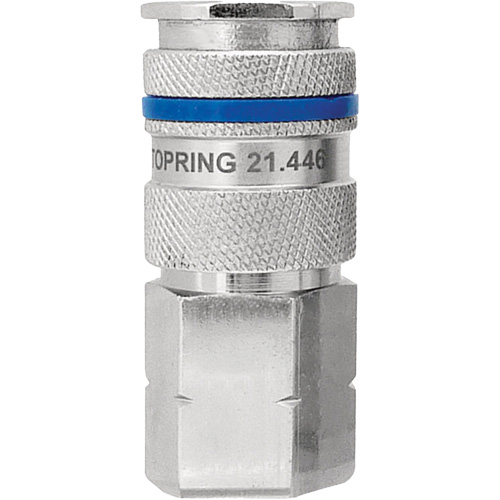 Raccord industriel rapide QUIKSILVER, Laiton nickel&eacute;, 1/4", NPT femelle, 435 PSI Mukwa Safety Services