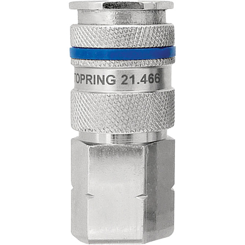 Raccord industriel rapide QUIKSILVER, Laiton nickel&eacute;, 3/8", NPT femelle, 435 PSI Mukwa Safety Services