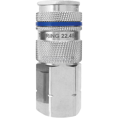 Raccord industriel rapide QUIKSILVER, Laiton nickel&eacute;, 1/2", NPT femelle, 500 psi Mukwa Safety Services