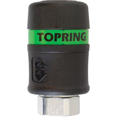 TOPQUIK Ultraflo 7.8 mm Quick Coupler, Polyester Composite, 3/8", Female NPT, 174 PSI Mukwa Safety Services