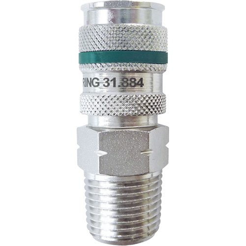 QUIKSILVER Ultraflo 7.8 mm Quick Coupler, Zinc-Plated Steel, 1/2", Male NPT, 362 PSI Mukwa Safety Services