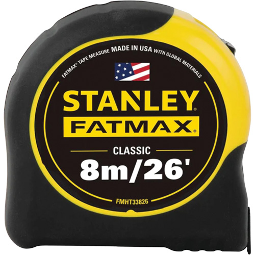 Ruban &agrave; mesurer FATMAX, 1-1/4" x 26'/8 m, Marques de goujon Imp&eacute;rial & m&eacute;trique Mukwa Safety Services