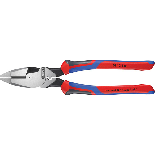 Pince pour monteurs de lignes &agrave; levier d&eacute;multipli&eacute;, type Nouvelle-Angleterre avec tire-fil, sertisseur et poign&eacute;e KNIPEXTEND Mukwa Safety Services