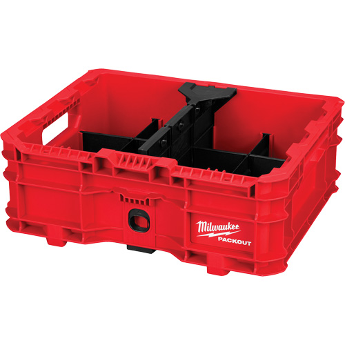 Bac &agrave; profil bas PACKOUT, 15" x 18-5/8" x 6-5/8", Noir/Rouge Mukwa Safety Services