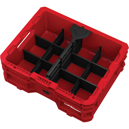 Bac &agrave; profil bas PACKOUT, 15" x 18-5/8" x 6-5/8", Noir/Rouge Mukwa Safety Services