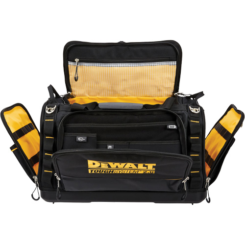 ToughSystem&reg; 2.0 Dirt Repellent Jobsite Tool Bag, 1680 Denier, 50 Pockets, Black/Yellow Mukwa Safety Services