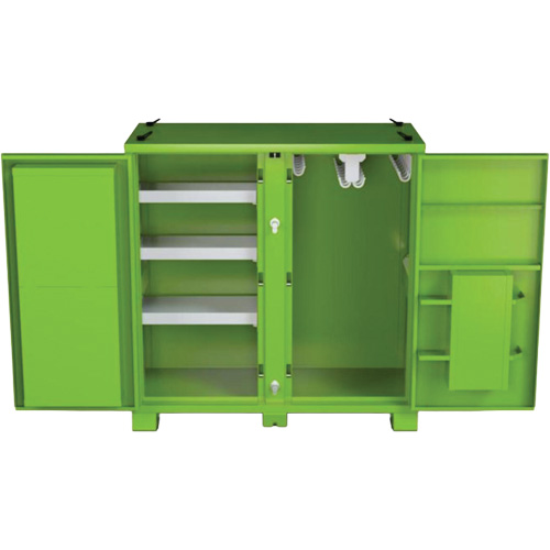 Armoire de rangement d'&eacute;PI sur place, Acier, Vert lime haute visibilit&eacute; Mukwa Safety Services