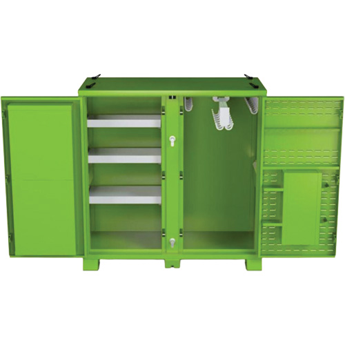 Ventilated Onsite PPE Storage Cabinet, Steel, High-Visibility Lime Green Mukwa Safety Services