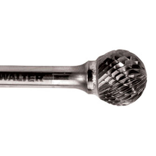 Double Cut Ball Nose Burr, SD-5, 1/2" Dia., 1/4" Shank, 7/16" Depth of Cut Mukwa Safety Services