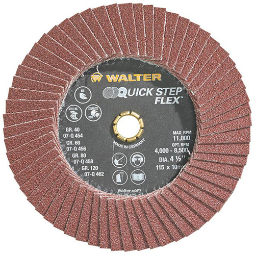 QUICK-STEP FLEX Flap Disc, 4-1/2" x Type 29, 80 Grit, Aluminum Oxide Mukwa Safety Services