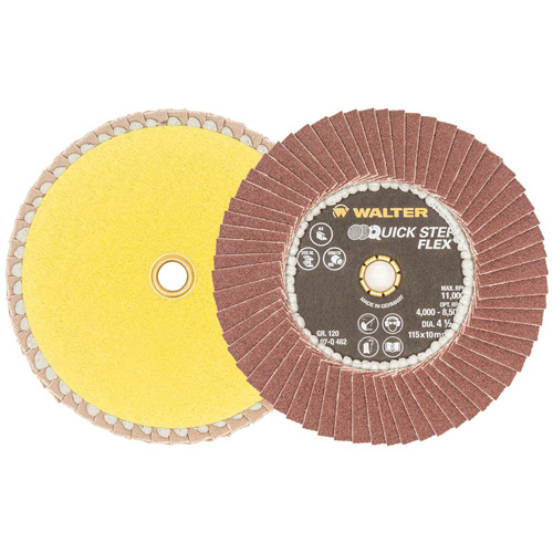 QUICK-STEP FLEX Flap Disc, 4-1/2" x Type 29, 120 Grit, Aluminum Oxide Mukwa Safety Services
