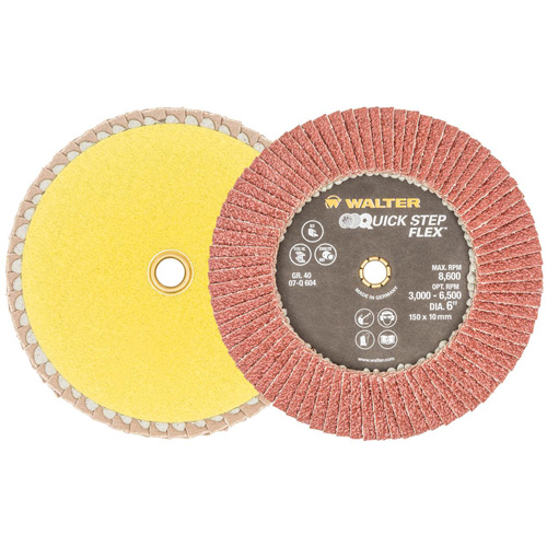 Disque &agrave; lamelles QUICK-STEP FLEX, 6" x Type 29, Grain 40, Oxyde d'aluminium Mukwa Safety Services
