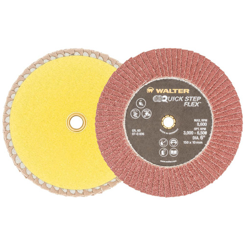 QUICK-STEP FLEX Flap Disc, 6" x Type 29, 60 Grit, Aluminum Oxide Mukwa Safety Services