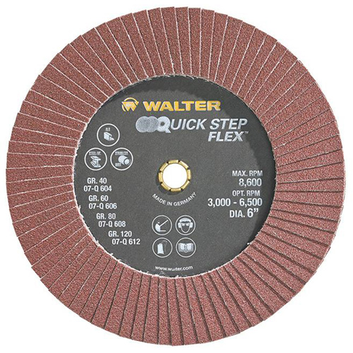 Disque &agrave; lamelles QUICK-STEP FLEX, 6" x Type 29, Grain 80, Oxyde d'aluminium Mukwa Safety Services