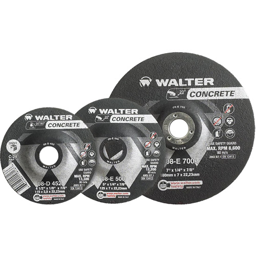 Meules &agrave; moyeu d&eacute;port&eacute; - B&eacute;ton type 27, 4-1/2" x 1/8", Arbre de 7/8", Type 27 Mukwa Safety Services