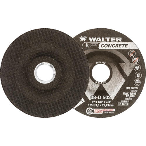 Depressed Centre Grinding Wheels - Concrete Type 27, 5" x 1/8", 7/8" Arbor, Type 27 Mukwa Safety Services