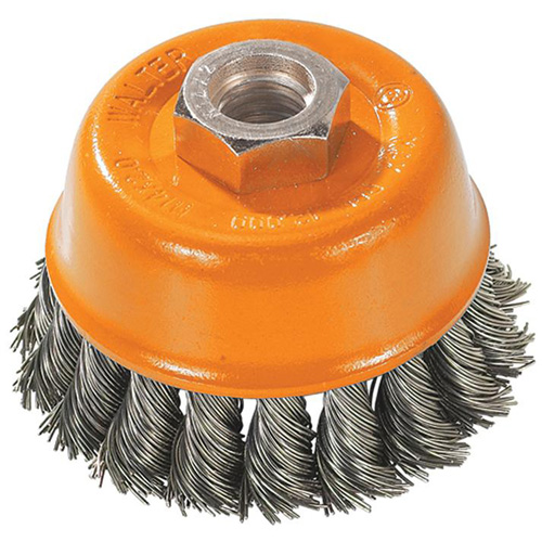Knot-Twisted Wire Cup Brush, 3" Dia. x M14 Arbor Mukwa Safety Services