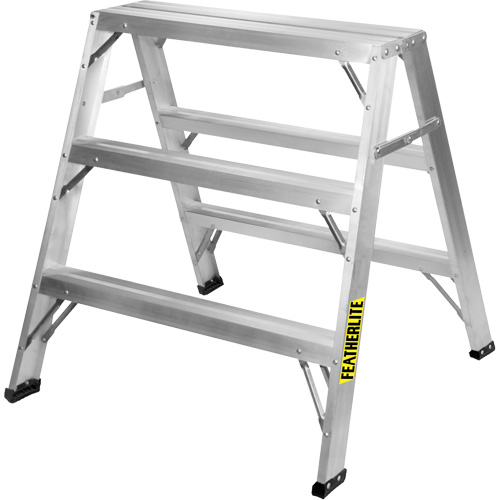 Industrial-Duty Sawhorse, 3' H x 33.3125" W x 31.50" D, 300 lbs. Capacity, Aluminum Mukwa Safety Services