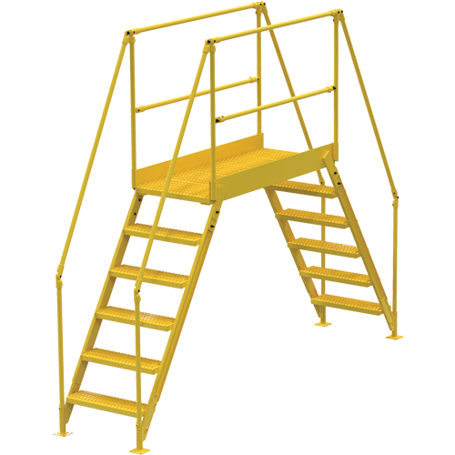 Crossover Ladder, 128" Overall Span, 60" H x 60" D, 24" Step Width Mukwa Safety Services