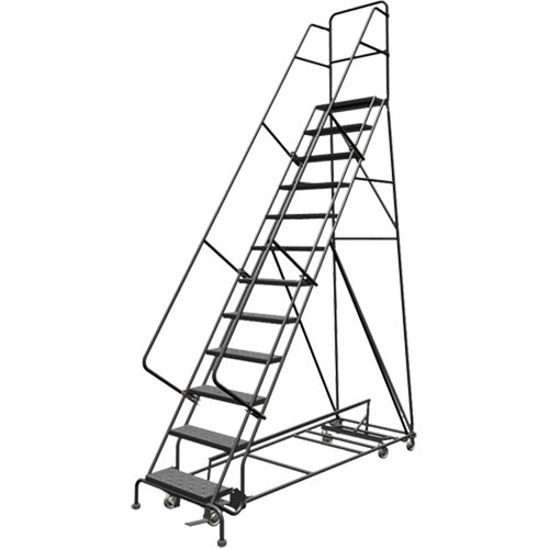 &eacute;chelles roulantes multidirectionnelles, 12 marches, Largeur de la marche 24", Hauteur de la plateforme 120", Acier Mukwa Safety Services