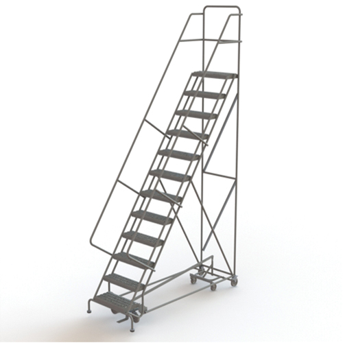 &eacute;chelles roulantes multidirectionnelles, 12 marches, Largeur de la marche 24", Hauteur de la plateforme 120", Acier Mukwa Safety Services
