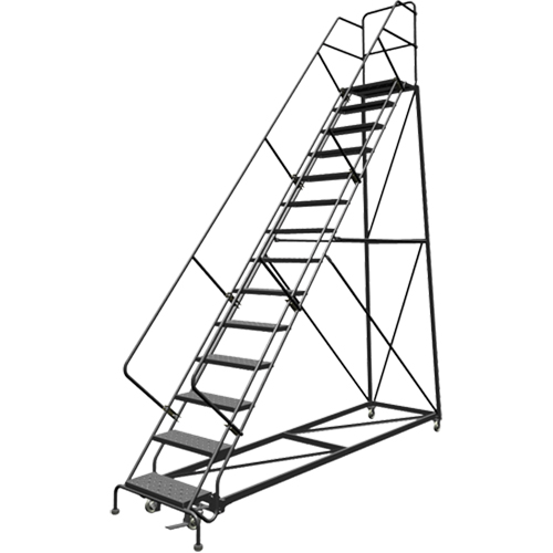 &eacute;chelles en angle de s&eacute;curit&eacute;, 14 marches, Perfor&eacute;, Inclinaison 50°, Hauteur 140" Mukwa Safety Services
