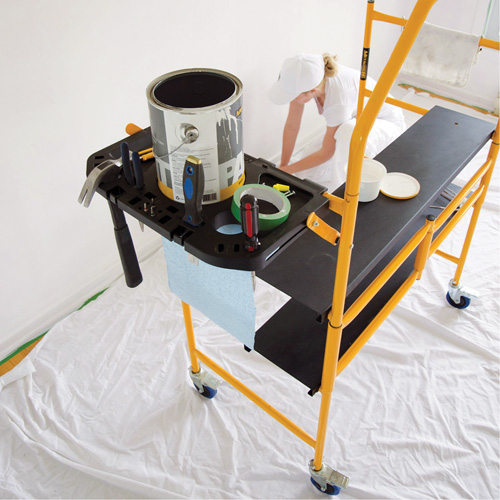 nsemble d'&eacute;chafaudage &agrave; montant de s&eacute;curit&eacute; & tablette pour outils de 4' Jobsite Series, Cadre Acier, 49-1/2" p x 57-3/4" h Mukwa Safety Services