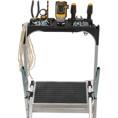 Tilt & Roll Step Stool Ladder, 2 Steps, 23" x 21" x 34.50" High Mukwa Safety Services