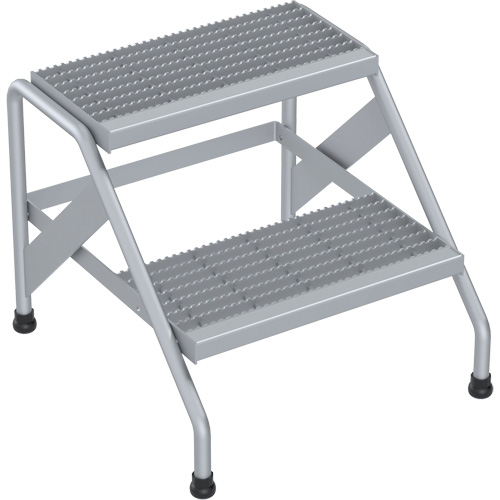 Aluminum Step Stand, 2 Step(s), 22-13/16" W x 24-9/16" L x 20" H, 500 lbs. Capacity Mukwa Safety Services