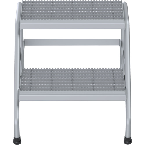 Aluminum Step Stand, 2 Step(s), 22-13/16" W x 24-9/16" L x 20" H, 500 lbs. Capacity Mukwa Safety Services