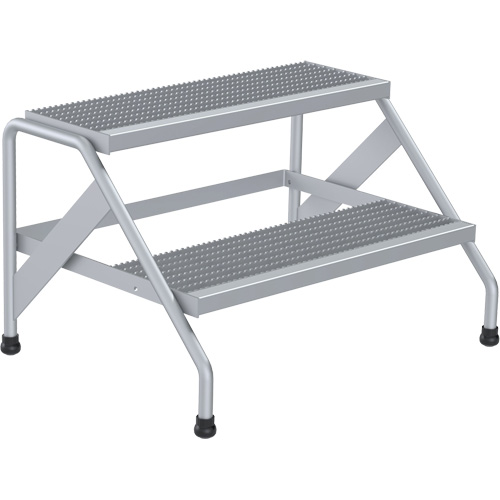 Escabeau en aluminium, 2 marche(s), 32-13/16" la x 24-9/16" lo x 20" h, Capacit&eacute; 500 lb Mukwa Safety Services