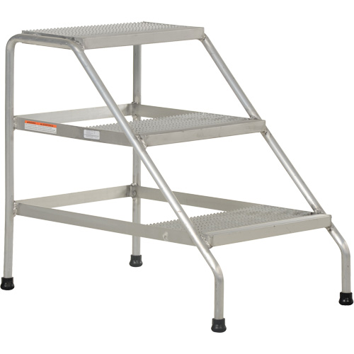 Aluminum Step Stand, 3 Step(s), 22-13/16" W x 34-9/16" L x 30" H, 500 lbs. Capacity Mukwa Safety Services