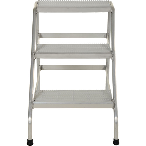 Aluminum Step Stand, 3 Step(s), 22-13/16" W x 34-9/16" L x 30" H, 500 lbs. Capacity Mukwa Safety Services
