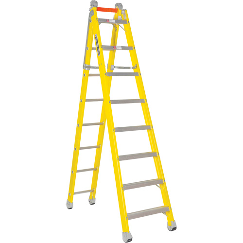 &eacute;chelle et escabeau combin&eacute;s, 13,8', Fibre de verre, 375 lb, CSA calibre 1AA Mukwa Safety Services