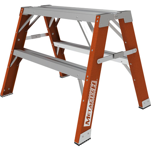 Escabeau chevalet &eacute;tabli Buildman, 2' ha x 33,5" la x 25,75" pr, Capacit&eacute; de 300 lb, Fibre de verre Mukwa Safety Services