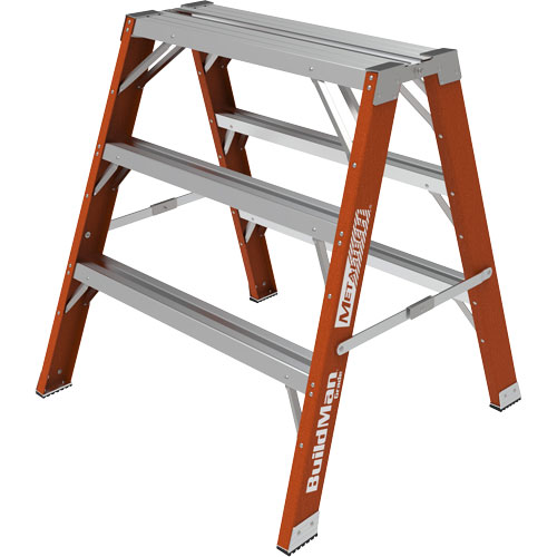 Buildman Step-up Workbench, 3' H x 34.75" W x 33.25" D, 300 lbs. Capacity, Fibreglass Mukwa Safety Services