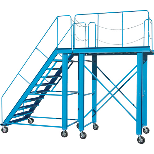 Snow Ladder, Steel, 10 Steps, 99" H, 85-1/2" D, 48" Step, Serrated Mukwa Safety Services