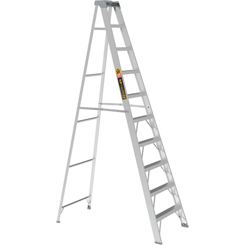 Step Ladder, 10', Aluminum, 225 lbs. Capacity, Type 2 Mukwa Safety Services