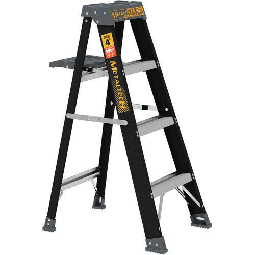 Step Ladder with Paint Tray, 4', Fibreglass, 250 lbs. Capacity, Type 1 Mukwa Safety Services