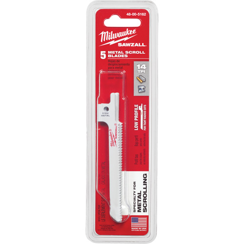 Sawzall&reg; Reciprocating Saw Blade, Bi-Metal, 14 TPI, 3-5/8" L x 5/16" W Mukwa Safety Services