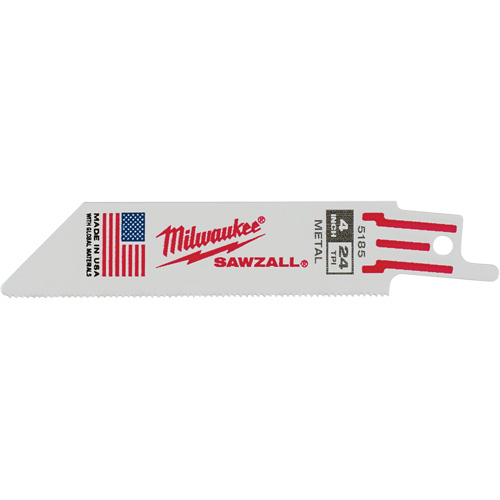 Sawzall&reg; Reciprocating Saw Blades, Bi-Metal, 24 TPI, 4" L x 3/4" W Mukwa Safety Services