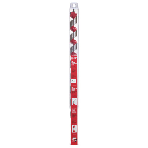 Longue m&egrave;che h&eacute;licoidale pour perceuse, Diam&egrave;tre de 1", Cannelure 15", Tige 7/16" hexagonal Mukwa Safety Services