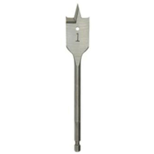 Flat Boring Bit, 7/16" Diameter, 1/4" Hex Shank, 6" Length Mukwa Safety Services